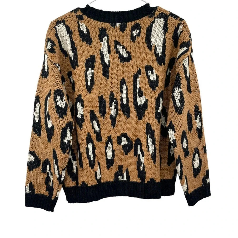 MINKPINK by Revolve Size S Latifah Intarsia Sweater animal print New $119 - Picture 5 of 10